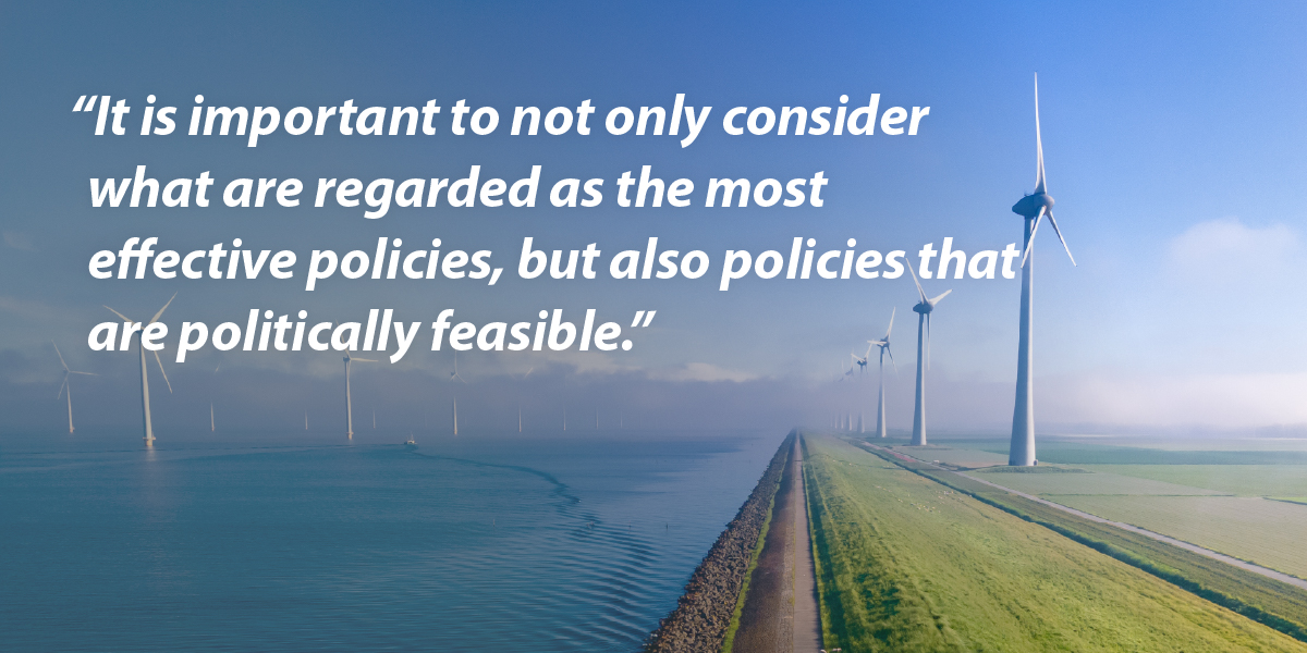 A quote from Professor Rosendahl on the importance of implementing effective, feasible policy on the path to net zero.